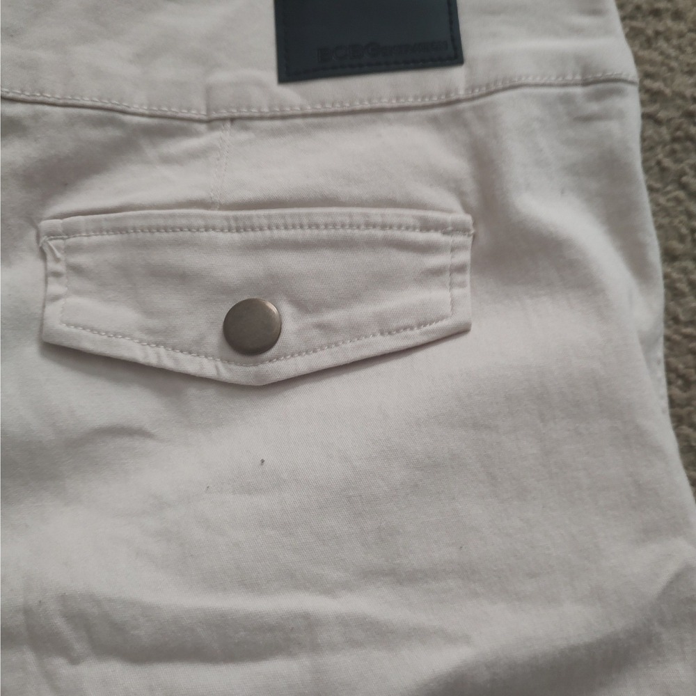 BCBGeneration Womens Mid Rise Wide Leg Trouser Pants Cream Off-White Size 11/30